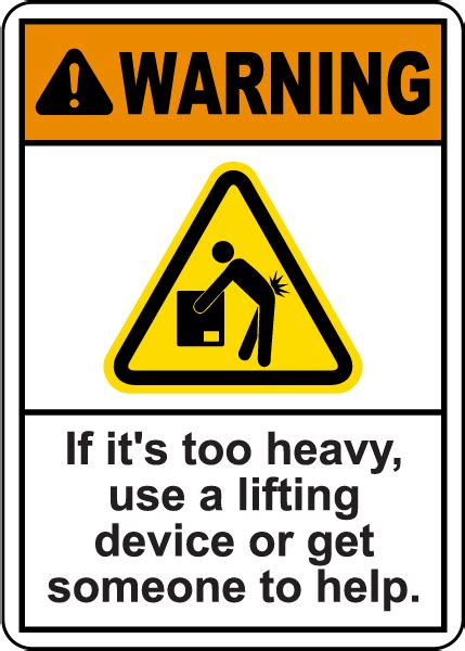 lifting device   heavy sign
