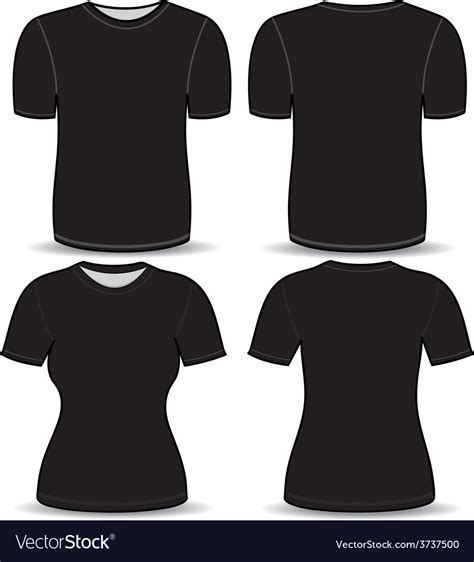 T Shirt Black Template Royalty Free Vector Image