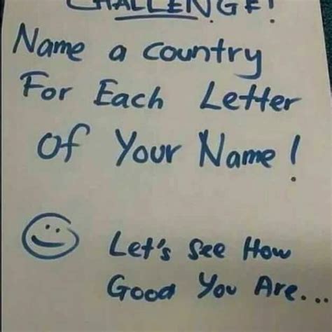 name a country for each letter of your name romance