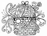 Pages Flower Basket Coloring Colouring Whimsical Adult Flowers Easy Color Getcolorings Kids Printable Template Print sketch template