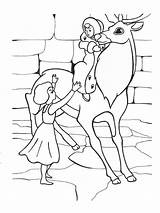 Queen Snow Coloring Pages Gerda Kai Reindeer Reach Trying Recommended Crow sketch template