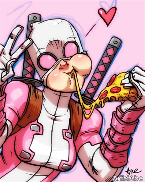 gwenpool loves pizza gwenpool pics sorted by position luscious