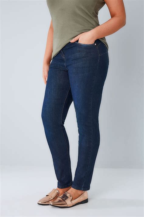 indigo blue skinny shaper ava jeans plus size 14 to 28