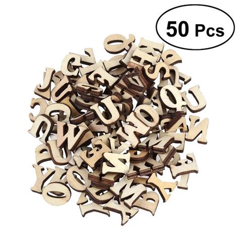Pack Of Unfinished Wooden Capital Letters Alphabet Set Wood Discs For