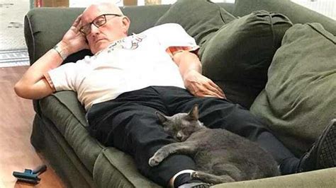 Cat Grandpa Caught Snuggling With Special Needs Shelter Cats Goes Viral