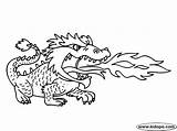 Fire Dragon Breathing Coloring Pages Dragons sketch template