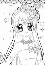 Kawaii Coloring Pages Anime Getdrawings Girl sketch template