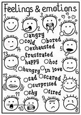 Emotions Coloring Feelings Pages Emotion Printable Kindergarten sketch template