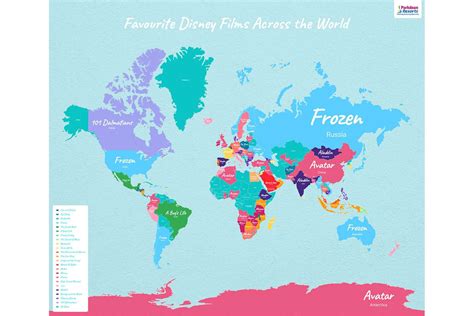 map shows  countrys favorite disney  travel leisure
