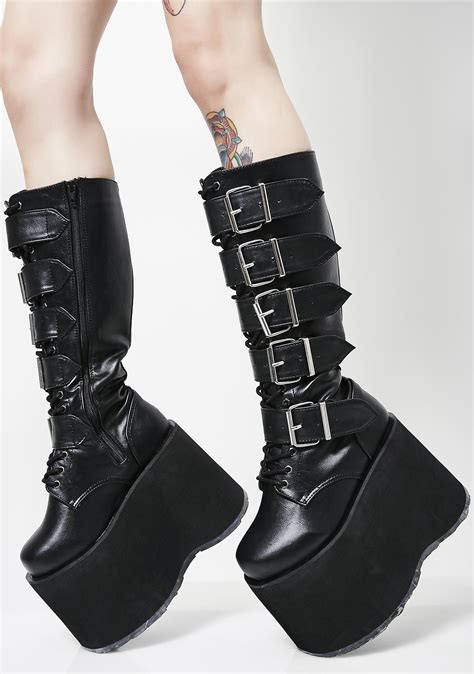 high heel wedges high heels demonia boots gothic boots punk girl shoe closet platform