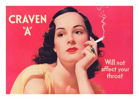 throats sake ten beautiful craven  cigarette ads    flashbak