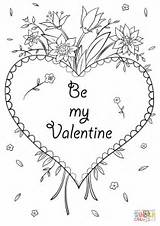 Coloring Valentine Pages Card Valentines Printable sketch template