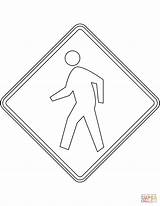 Coloring Sign Pedestrian Crossing Pages Usa Printable Signs Road Supercoloring sketch template