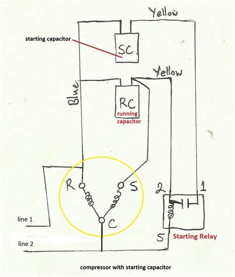 wiring diagram capacitor start motor