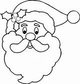 Santa Face Coloring Clipart Claus Clip Library sketch template