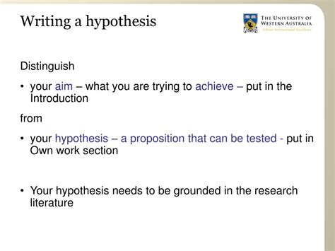 writing  hypothesis powerpoint    id