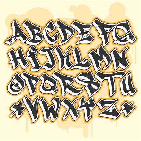 graffiti alphabet  vector art  vecteezy