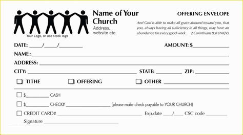 church offering envelopes templates    fering envelope