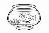 Fish Bowl Clipart Coloring Clip Drawing Tank Printable Template Sheet Pages Goldfish Cat Fishbowl Cliparts Pet Color Colouring Collection Empty sketch template