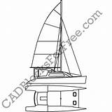 Catamaran Drawing Getdrawings Cad sketch template