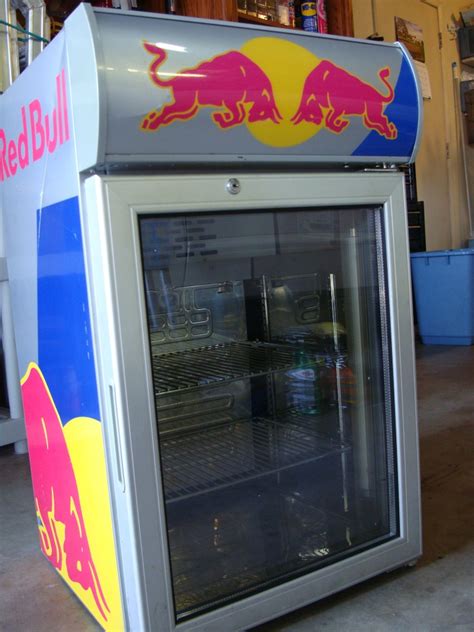 redbull countertop display fridge refrigerator red bull mini  ebay