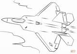 Raptor Colorare Caccia Aereo Ausmalbilder Ausmalbild Supercoloring Militärflugzeuge Bomber sketch template