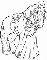 Merida Colorir Colorare Disegni Valente Angus Rebelle Horse Princesa Saltano Fido Principesse Cavalli Colora sketch template