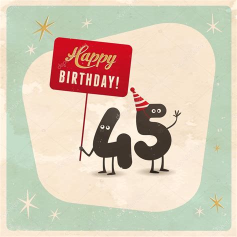 45 Birthday Card Card Design Template