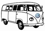 Bus Combi Camionnette Drawing T1 Kombi Transportation Colorier Campervan Printable T2 T5 Coloriages Hippie Hooded Bulli T6 Komputer Ando sketch template