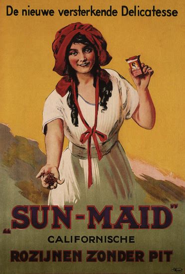 sun maid califonische rozijnen zonder pit mad men art vintage ad art collection