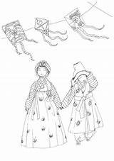 Coloring Korean Hanbok Etsy Book Pages Fashion sketch template