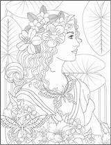 Coloring Haven Dover Publications Doverpublications Wondrous Titles Fairy sketch template