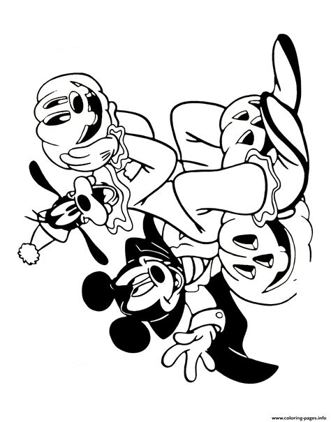 mickey mouse  goofy disney halloween coloring pages printable