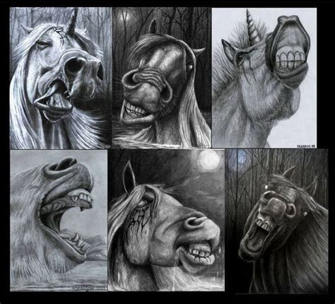 evil unicorns images  pinterest drawings unicorns  horses