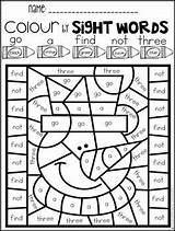 Sight Word Color Winter Words Primer Pre Activities Code Preview sketch template