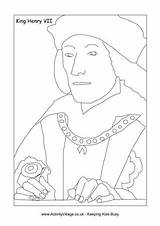 Henry Colouring Vii Pages Coloring Kids Tudor Sheets Activityvillage Queens Kings Outline Monarchs England Litter Elizabeth sketch template