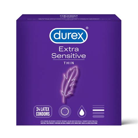 durex extra sensitive condoms ultra thin lubricated natural rubber
