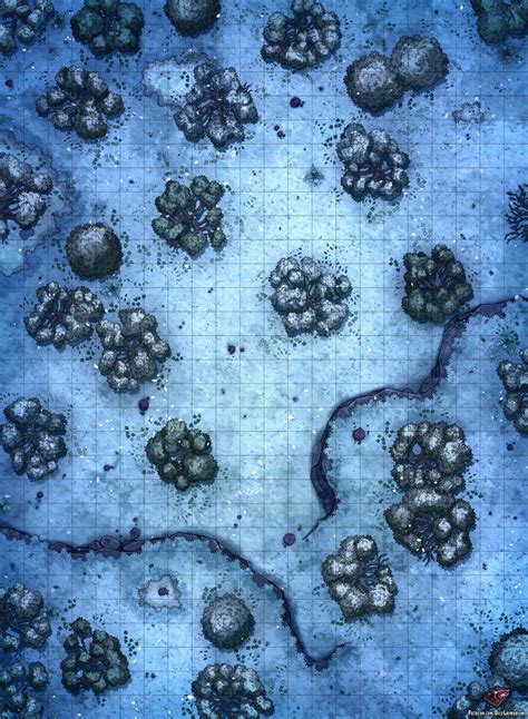 snowy forest dd map  roll  tabletop dice grimorium