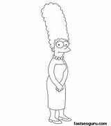Simpson Marge Coloring Pages Printable Kids Cartoon Visit Simpsons sketch template