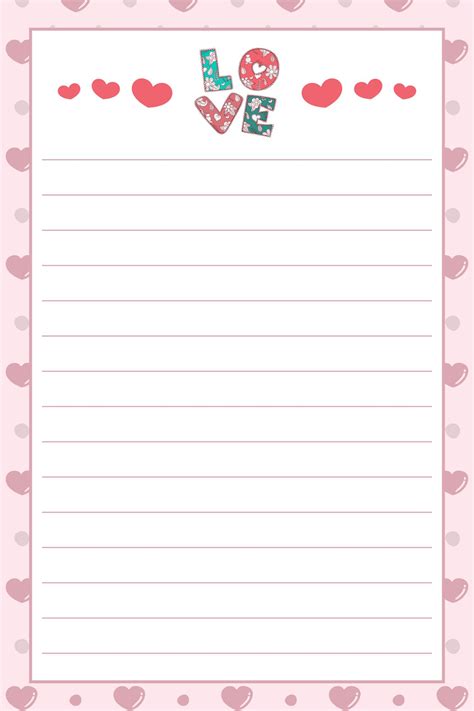 printable valentines day letter template
