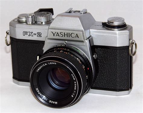 vintage yashica mm slr film camera model fx    japan circa  slr film camera