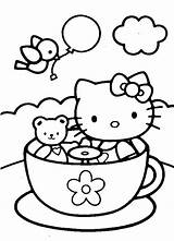 Kitty Hello Coloring Pages Uložené Procoloring sketch template