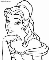 Princess Coloring Disney Pages Belle Faces sketch template