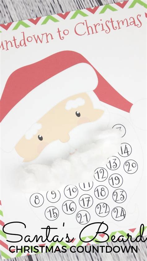 santa beard countdown  printable printable word searches