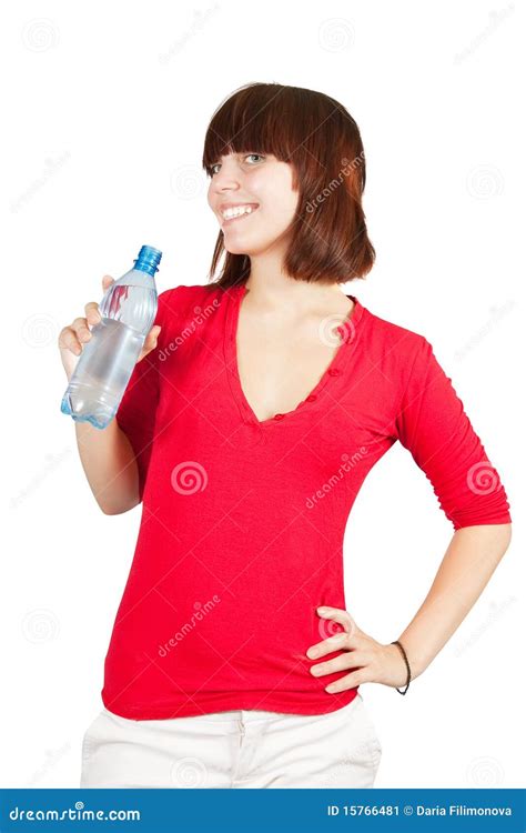 girl with a water bottle stock image image of hand people 15766481