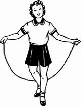 Jumping Clipart Girl Transparent Rope Webstockreview Big sketch template