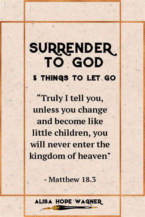 Surrender To God 5 Things To Let Go Alisa Hope Wagner
