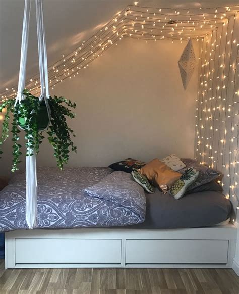 I Put Up These Fairy Lights In My Bedroom With Push Pins Small Spaces