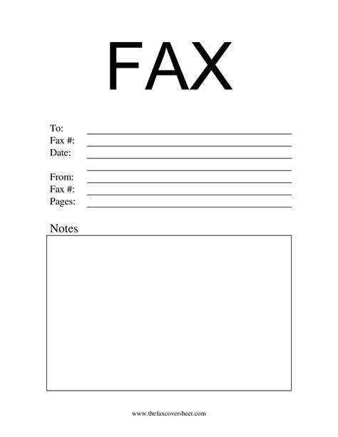 printable basic fax cover sheet   template