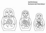 Russian Dolls Nesting Coloring Pages Doll Colouring Sheets Printable Matryoshka Tattoo Draw Cartoon Stamps sketch template